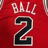 NBA Men Chicago Bulls Red #2 BALL Jersey High Quality Name and Number Print