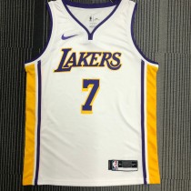 NBA Men Los Angeles Lakers #7 ANTHONY White V-neck Jersey High Quality Name and Number Print
