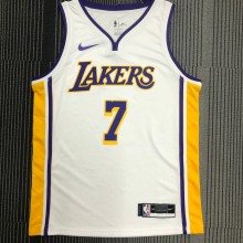 NBA Men Los Angeles Lakers #7 ANTHONY White V-neck Jersey High Quality Name and Number Print