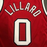 NBA Portland Trail Blazers Retro Red #0 LILLARD Jersey High Quality Name and Number Print