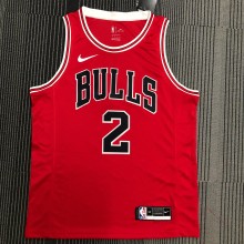 NBA Men Chicago Bulls Red #2 BALL Jersey High Quality Name and Number Print