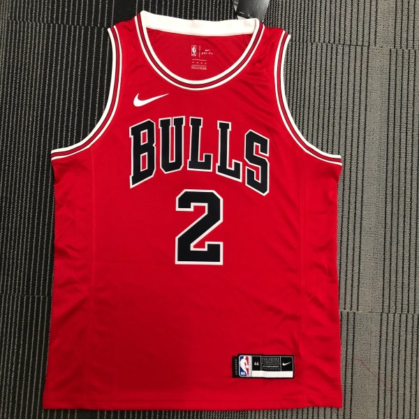 NBA Men Chicago Bulls Red #2 BALL Jersey High Quality Name and Number Print