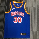 NBA Men Golden State Warriors Retro Blue #30 CURRY Jersey High Quality Name and Number Print