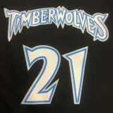 NBA Men Minnesota Timberwolves Retro Black #21 GARNETT Jersey High Quality Name and Number Print