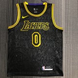 NBA Men Los Angeles Lakers Black #0 WESTBROOK Round Neck Jersey High Quality Name and Number Print