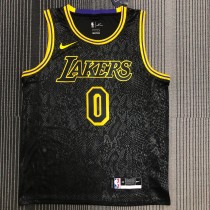 NBA Men Los Angeles Lakers Black #0 WESTBROOK Round Neck Jersey High Quality Name and Number Print