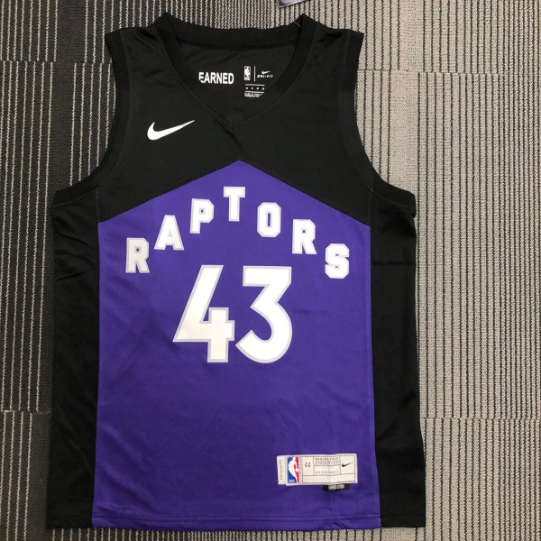 NBA Season 2021 Men Toronto Raptors Black and Purple Awarding Version #43 SIAKAM Jersey High Quality Name and Number Print