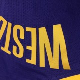 NBA Men Los Angeles Lakers Retro Purple #0 WESTBROOK Round Neck Jersey High Quality Name and Number Print