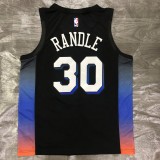 NBA Season 2021 Men New York Knicks Black #30 RANDLE Jersey High Quality Name and Number Print