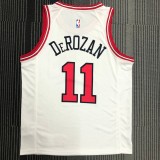 NBA Men Chicago Bulls White #11 DEROZAN Jersey High Quality Name and Number Print