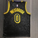NBA Men Los Angeles Lakers Black #0 WESTBROOK Round Neck Jersey High Quality Name and Number Print