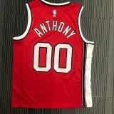 NBA Portland Trail Blazers Retro Red #00 ANTHONY Jersey High Quality Name and Number Print