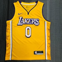 NBA Los Angeles Lakers 19-20 New Yellow #0 WESTBROOK Jersey High Quality Name and Number Print
