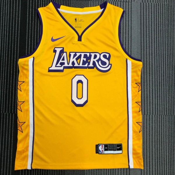 NBA Los Angeles Lakers 19-20 New Yellow #0 WESTBROOK Jersey High Quality Name and Number Print