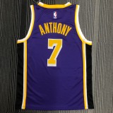 NBA Men Los Angeles Lakers Retro Purple #7 ANTHONY Round Neck Jersey High Quality Name and Number Print