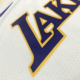 NBA Men Los Angeles Lakers #7 ANTHONY Retro White Round Neck Jersey High Quality Name and Number Print