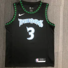 NBA Men Minnesota Timberwolves Retro Black #3 MARBURY Jersey High Quality Name and Number Print