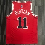 NBA Men Chicago Bulls Red #11 DEROZAN Jersey High Quality Name and Number Print