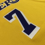 NBA Men Los Angeles Lakers Retro Yellow Round Neck #7 ANTHONY Jersey High Quality Name and Number Print