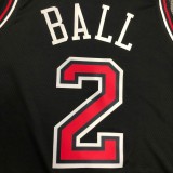 NBA Men Chicago Bulls Black #2 BALL Jersey High Quality Name and Number Print