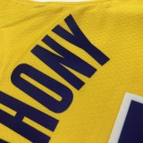 NBA Men Los Angeles Lakers Retro Yellow Round Neck #7 ANTHONY Jersey High Quality Name and Number Print