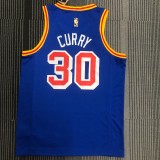 NBA Men Golden State Warriors Retro Blue #30 CURRY Jersey High Quality Name and Number Print