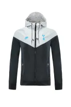 21-22 Tottenham Black with Grey Cap Windbreaker Jacket  Thai Quality