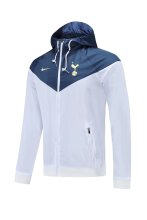 21-22 Tottenham White with Dark Blue Cap Windbreaker Jacket  Thai Quality