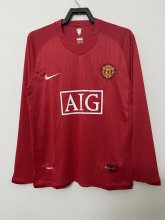 07-08 Man United  Home Long Sleeve Retro Jersey