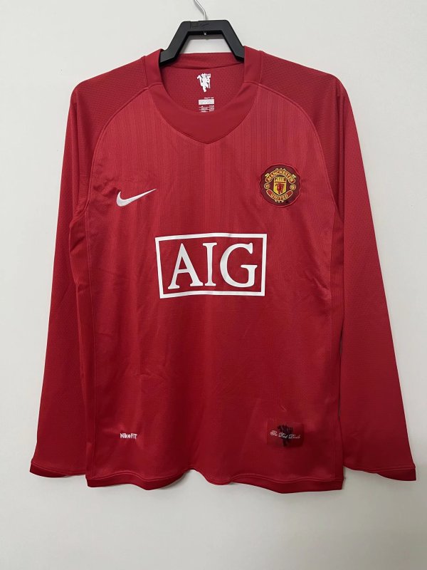 07-08 Man United  Home Long Sleeve Retro Jersey