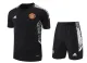 21/22 Manchester United Black Training Set--Short sleeve and Short Pant Training Tracksuit