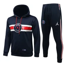 21-22 PSG Navy Sweater Tracksuit with Cap Thai Quality