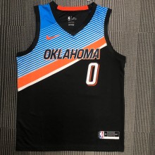 NBA Men Oklahoma City Thunder City Version Black #0 WESTBROOK Jersey High Quality Name and Number Print