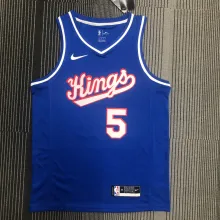 NBA Sacramento Kings Blue #5 FOX Jersey High Quality Name and Number Print