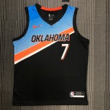 NBA Men Oklahoma City Thunder City Version Black #7 ANTHONY Jersey High Quality Name and Number Print