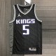 NBA Jordan Logo Sacramento Kings Black #5 FOX Jersey High Quality Name and Number Print