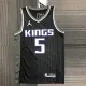 NBA Jordan Logo Sacramento Kings Black #5 FOX Jersey High Quality Name and Number Print
