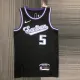 NBA 75th Anniversary Season 2022 Sacramento Kings Black #5 FOX Jersey High Quality Name and Number Print