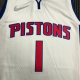 NBA 75th Anniversary Detroit Pistons White #1 IVERSON Jersey High Quality Name and Number Print