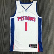 NBA 75th Anniversary Detroit Pistons White #1 IVERSON Jersey High Quality Name and Number Print