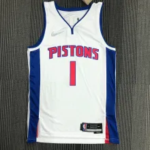 NBA 75th Anniversary Detroit Pistons White #1 IVERSON Jersey High Quality Name and Number Print