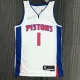 NBA 75th Anniversary Detroit Pistons White #1 IVERSON Jersey High Quality Name and Number Print