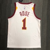 NBA Men Cleveland Cavaliers White #1 ROSE Jersey High Quality Name and Number Print