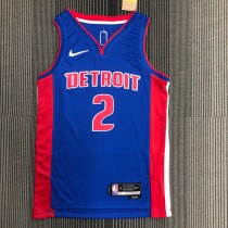 NBA 75th Anniversary Detroit Pistons Blue #2 CUNNINGHAM Jersey High Quality Name and Number Print