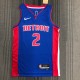 NBA 75th Anniversary Detroit Pistons Blue #2 CUNNINGHAM Jersey High Quality Name and Number Print