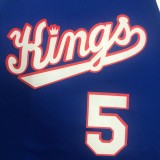 NBA Sacramento Kings Blue #5 FOX Jersey High Quality Name and Number Print