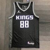 NBA Jordan Logo Sacramento Kings Black #88 QUETA Jersey High Quality Name and Number Print