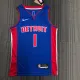 NBA 75th Anniversary Detroit Pistons Blue #1 IVERSON Jersey High Quality Name and Number Print