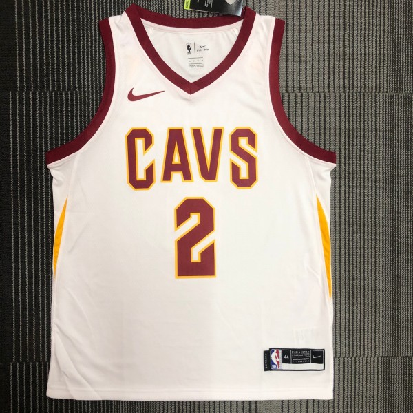 NBA Men Cleveland Cavaliers White #2 IRVING Jersey High Quality Name and Number Print