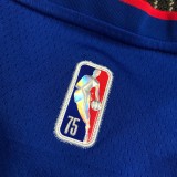 NBA 75th Anniversary Detroit Pistons Blue #1 IVERSON Jersey High Quality Name and Number Print